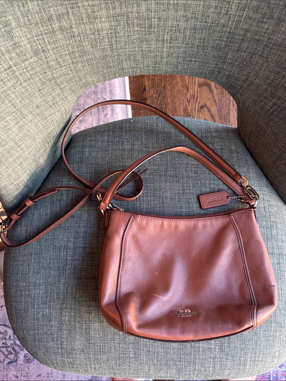 Coach Laurel small shoulder bag purse Saddle Brown Leather crossbody classic